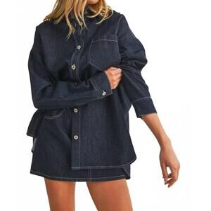 NEW KLESIS oversized shirt in dark denim